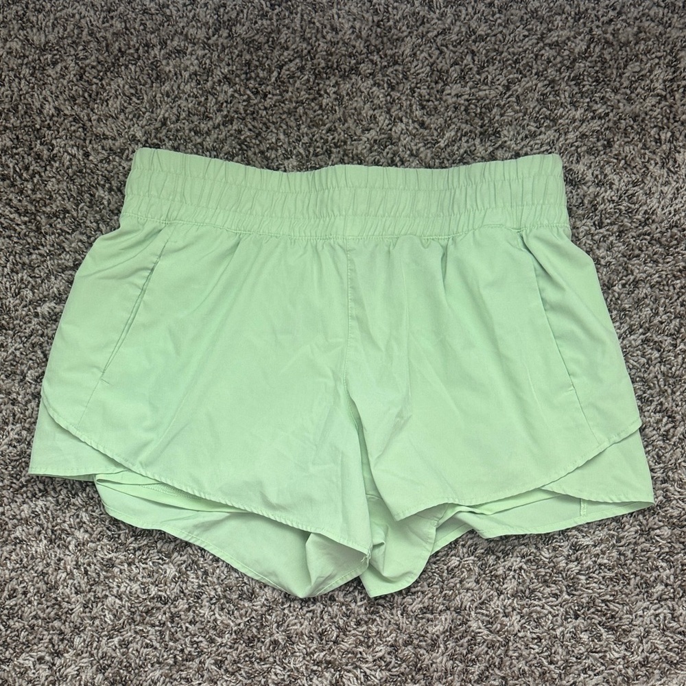 Women's Mint Athletic Shorts with Elastic Waist